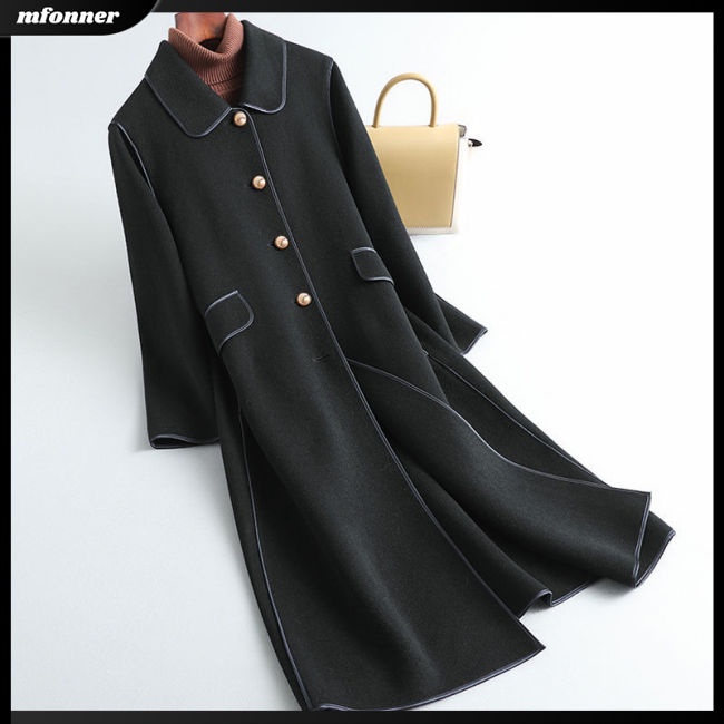 Áo Khoác Nữ Dáng Rộng Màu Trơn Cài Khuy Đơn Giản Thời Trang