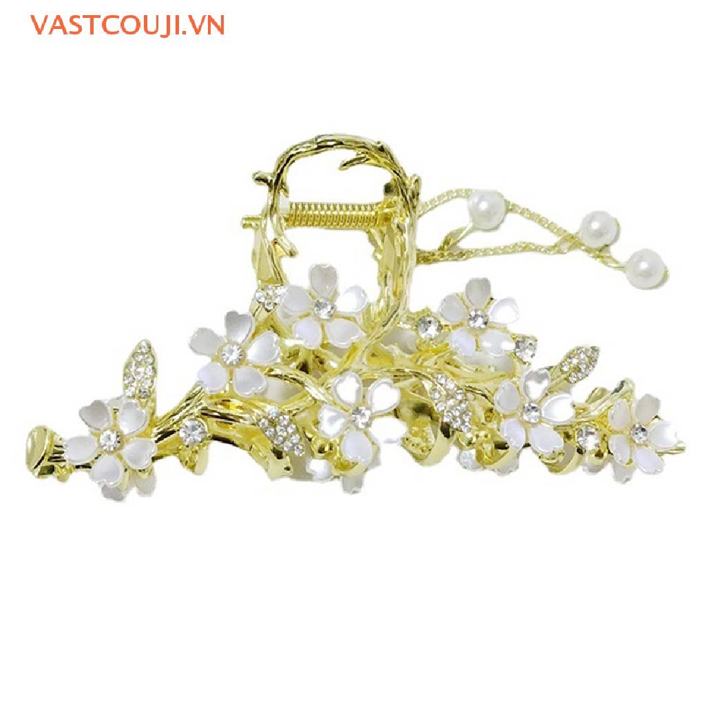 1 Kẹp Tóc Tua Rua Đính Ngọc Trai Phong Cách Hàn Quốc