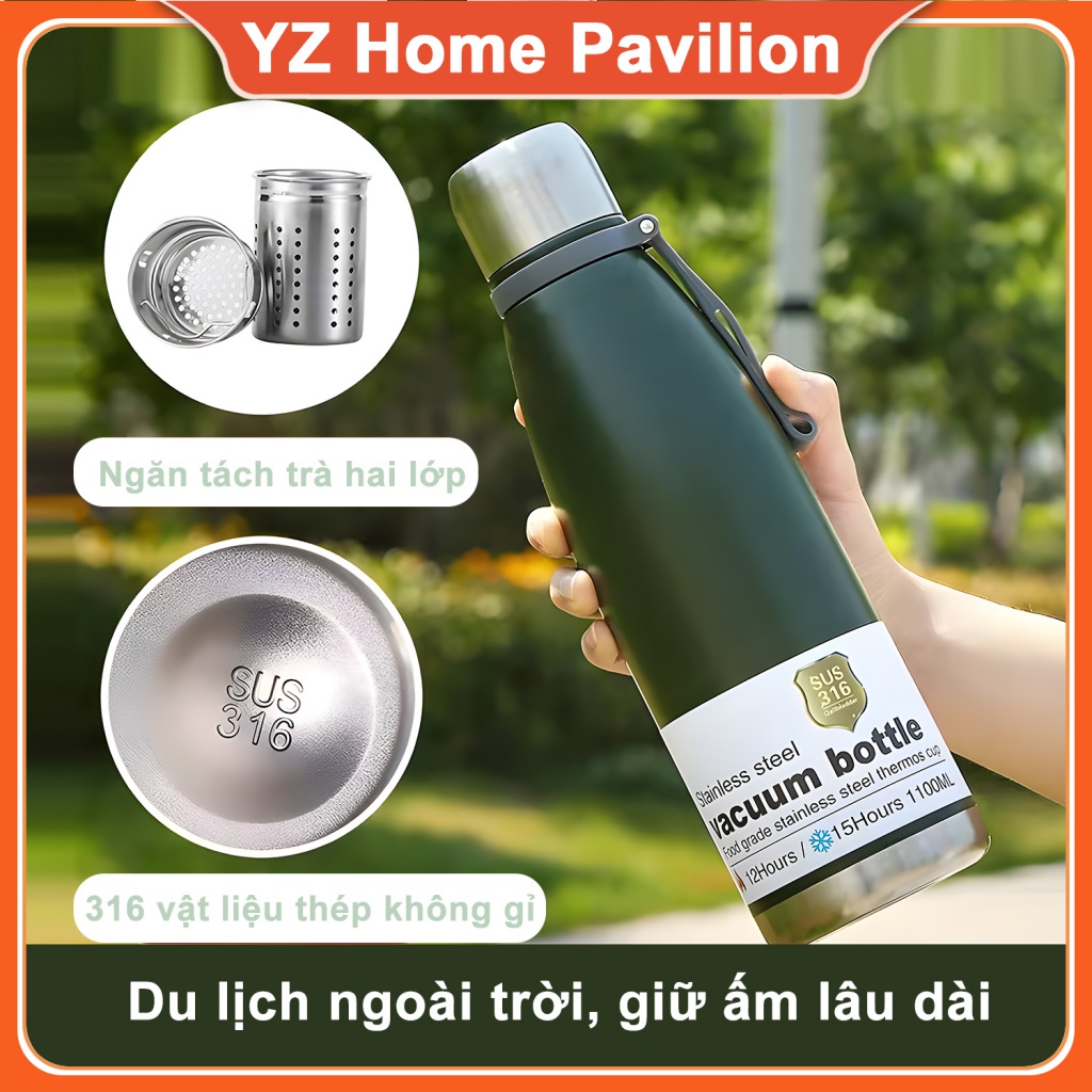 Bình Giữ Nhiệt 1500ml có ống hút inox vacuum tumbler Bình Nước Giữ Nhiệt Bằng Thép Không Gỉ 316 Cao Cấp Tiện Lợi Dễ Sử Dụng