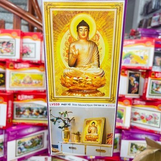 Tranh đính đá phật lv559 chưa đính chưa khung kính