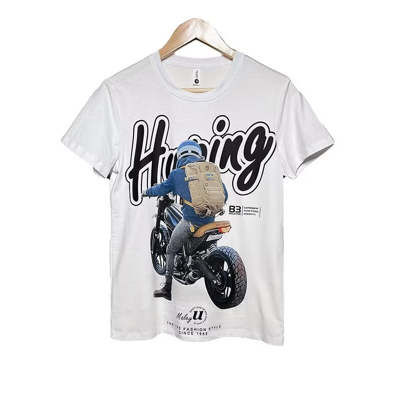 Áo Thun Cotton Tay Ngắn Cổ Tròn In Họa Tiết Hoạt Hình Thời Trang Mùa Hè Cho Nam