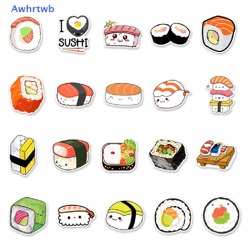 Bộ 50 Miếng Dán Trang Trí Hình Thức Ăn Kiểu Nhật Bản Dễ Thương Mới
