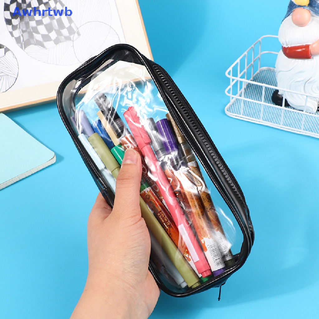 Túi Đựng Bút Trong Suốt Sức Chứa Lớn Có Khóa Kéo Tiện Dụng Cho Trường Học / Văn Phòng Mới