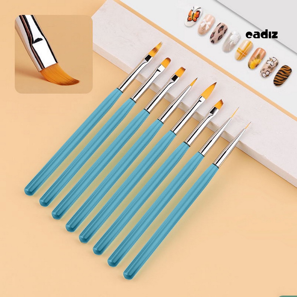 Bộ 8 Cây Bút Vẽ Móng Tay Bằng Lông Mềm Không Nhuộm Màu DIY