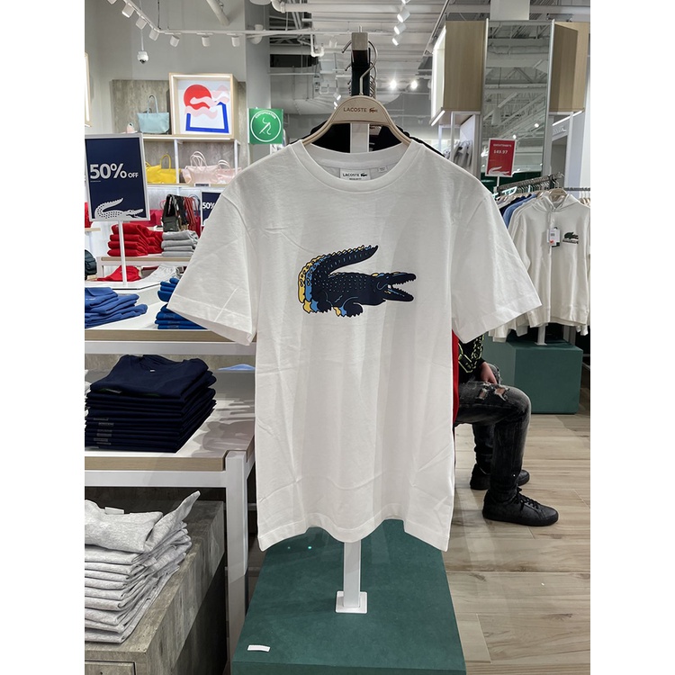 Chất Lượng Cao Áo Thun cotton Nguyên Chất LAC unisex Ba Màu In logo Cá Sấu Thời Trang Và Chuyển Động Tay Ngắn Cổ Tròn Có Thẻ