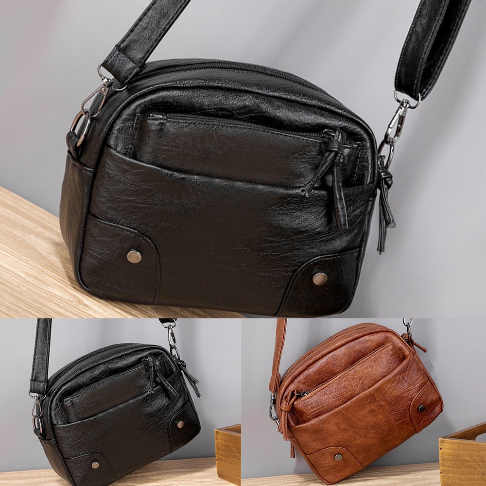 Túi Đeo Chéo Mini Bằng Da PU Phong Cách Retro Thời Trang Cho Nữ