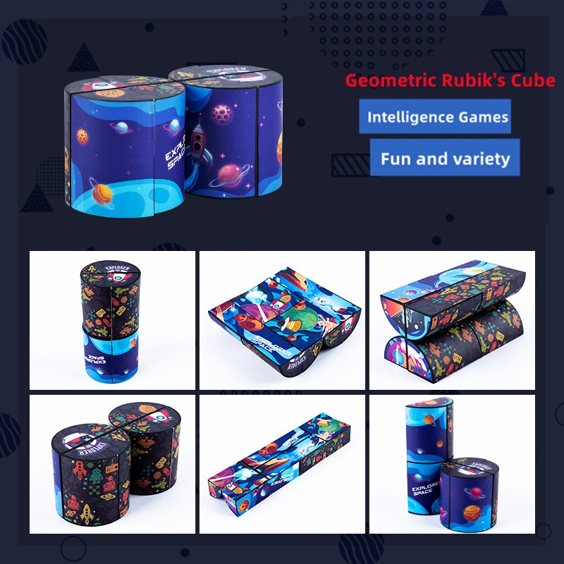 Khối Rubik Đồ Chơi Giảm Căng Thẳng Hình Học Ba Chiều Cho Trẻ Em