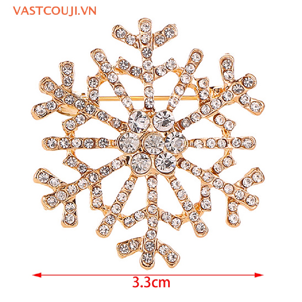 Ghim Cài Áo Hình Bông Tuyết Đính Đá Xinh Xắn Cho Nữ