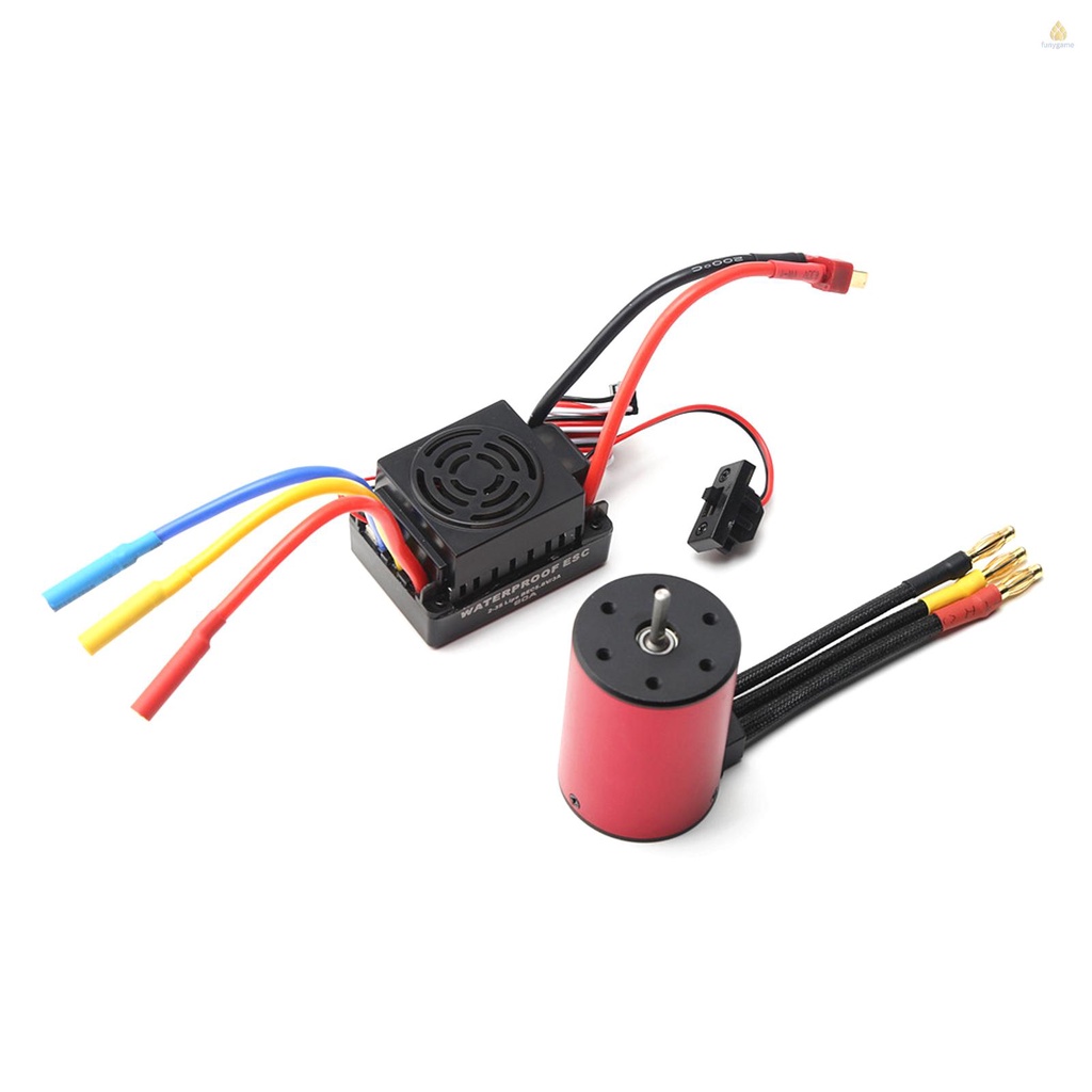 Động Cơ Không Chổi Than ESC 2-3S Lipo 5.8V 3A BEC 1 / 8 1 / 10 2300KV Không Chổi Than Chống Thấm Nước 3650Kv Kèm Phụ Kiện