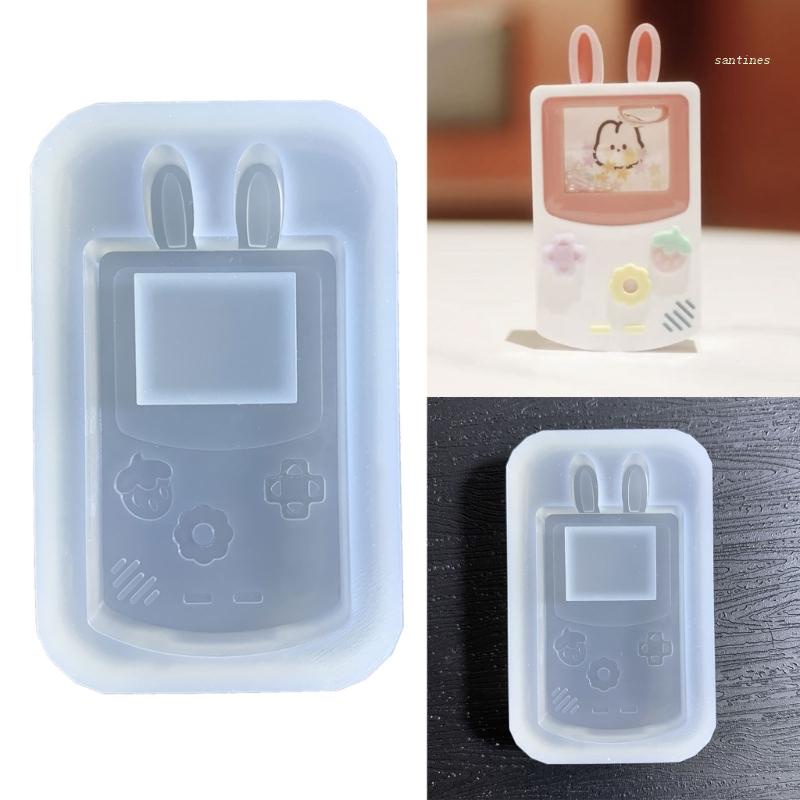 Khuôn Silicone Làm Trang Sức Hình Thỏ Có Nước Kim Tuyến Xinh Xắn