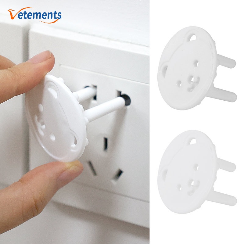 Nắp Khóa Ổ Cắm Điện Hai Chấu EU Bằng ABS Cách Nhiệt Bảo Vệ An Toàn Cho Bé