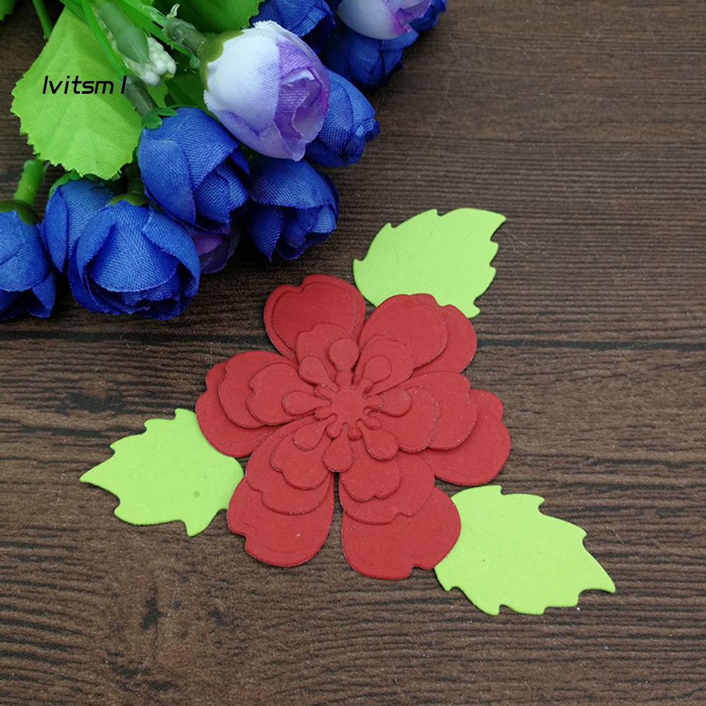 Khuôn Cắt Giấy Làm Từ Kim Loại Hình Hoa Lá Trang Trí Scrapbook