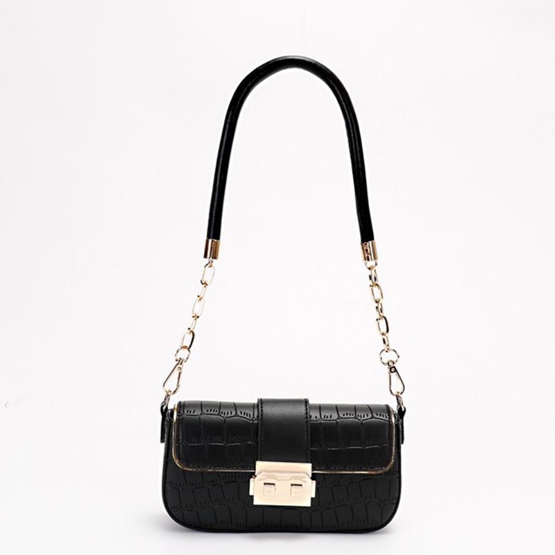Túi Đeo Vai Vân Da Cá Sấu Màu Trơn Thời Trang Cao Cấp Cho Nữ