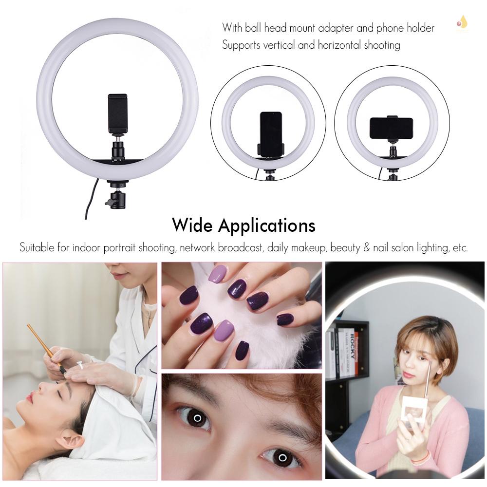 Vòng Đèn LED 24W 2700-5500K Có Giá Đỡ Điện Thoại Thông Minh Cho iPhone X / 8 / 7 / 6 / 6s Samsung Huawei Xa