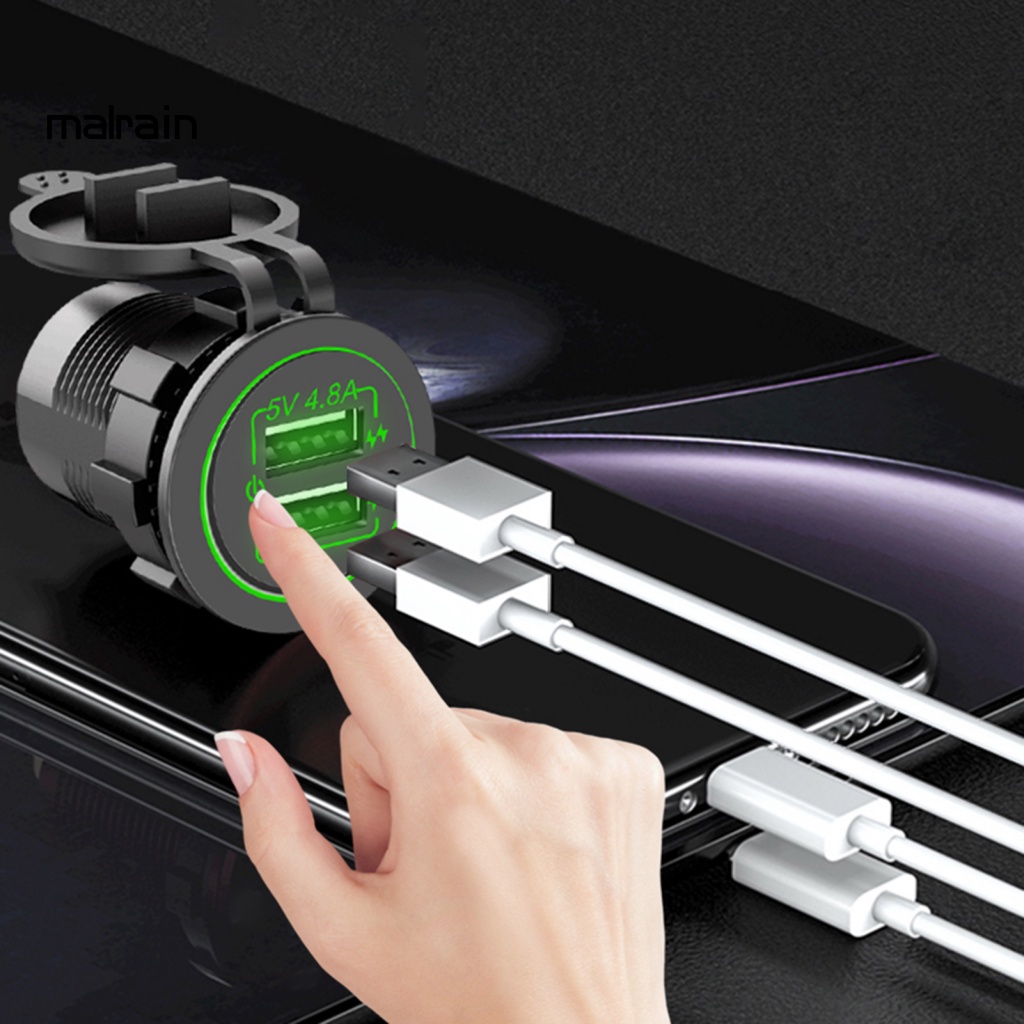 Bộ Chuyển Đổi Nguồn Điện Hai Cổng Mini An Toàn Cho Xe Hơi