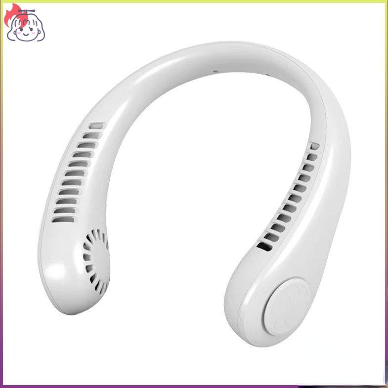 Quạt Điện USB Mini Đeo Cổ Không Cánh Có Màn Hình Hiển Thị Kỹ Thuật Số Màu Xanh Dương Thể Thao Ngoài Trời Lười ZOEBR