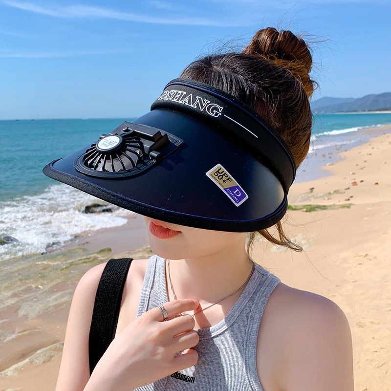 Mũ Chống Nắng Kèm Quạt Có Thể Sạc Lại Thời Trang Mùa Hè Dành Cho Nam Và Nữ