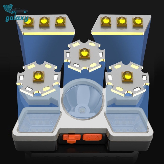 Galaxy Đèn Pin Đeo Trán 5 Bóng Led Sạc Cổng Usb Mang Đi Tiện Dụng