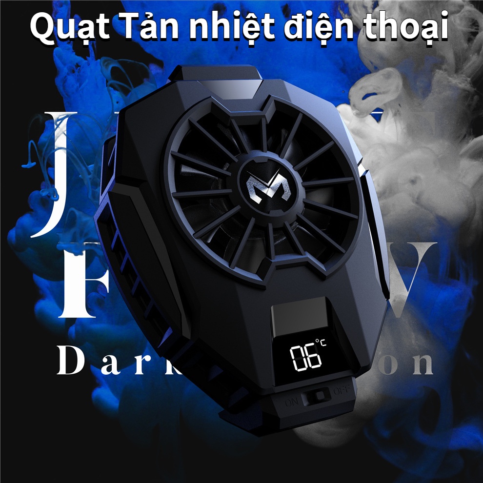 Quạt tản nhiệt điện thoại sò lạnh MEMO DL05/G6/DL06 hiển thị nhiệt độ, LED RGB, Kẹp 2 chiều