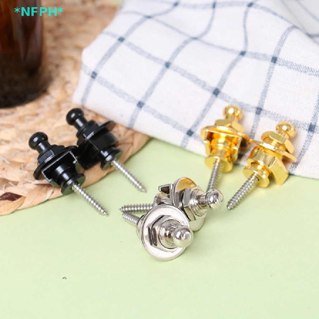 Bộ 2 Chốt Khóa Dây Đeo Đàn Guitar Điện / Guitar Bass Mới