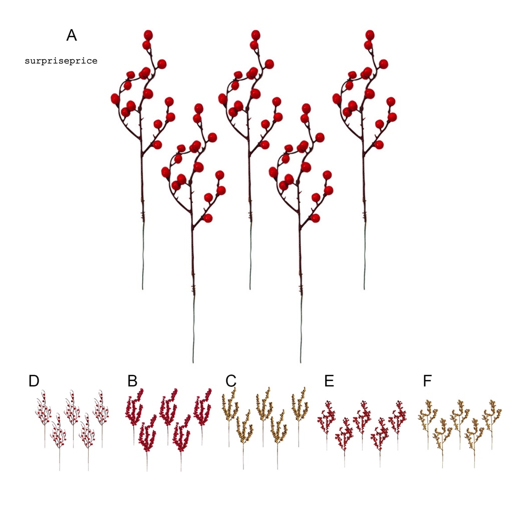 Bộ 5 Quả Mọng Giả Bằng Xốp Polystyrene Styrofoam Dùng Trang Trí Nhà Cửa