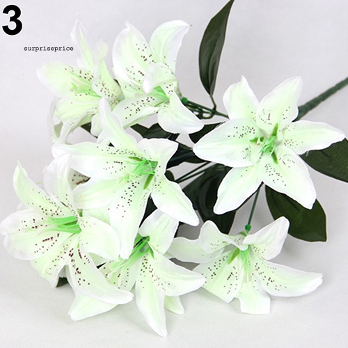 1 Bó Hoa Lily Nhân Tạo 10 Bông Trang Trí Tiệc Cưới