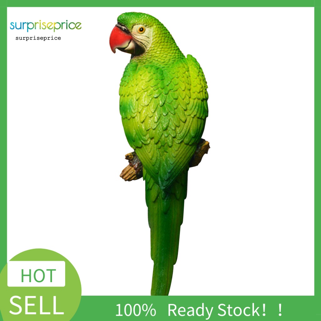 Mô Hình Chim Vẹt Bằng Nhựa Resin Treo Tường Trang Trí Sân Vườn