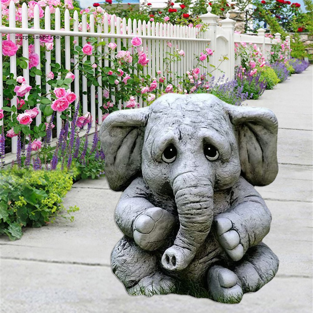 Mô Hình Tượng Voi Bằng Nhựa Resin Nhân Tạo Trang Trí Sân Vườn