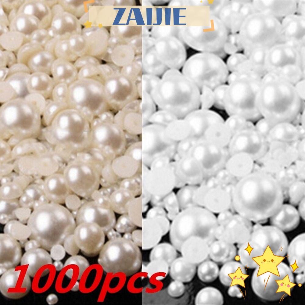 Bộ 1000 Hạt Ngọc Trai Nửa Tròn Trang Trí Móng Tay DIY Thời Trang