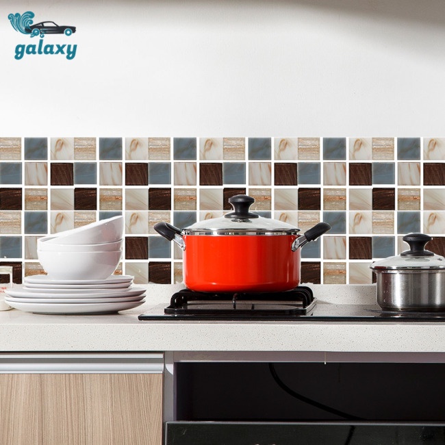 Galaxy Bộ 6 Tấm Dán Tường Bằng PVC Chống Thấm Nước / Dầu Mỡ Tiện Dụng Cho Nhà Bếp