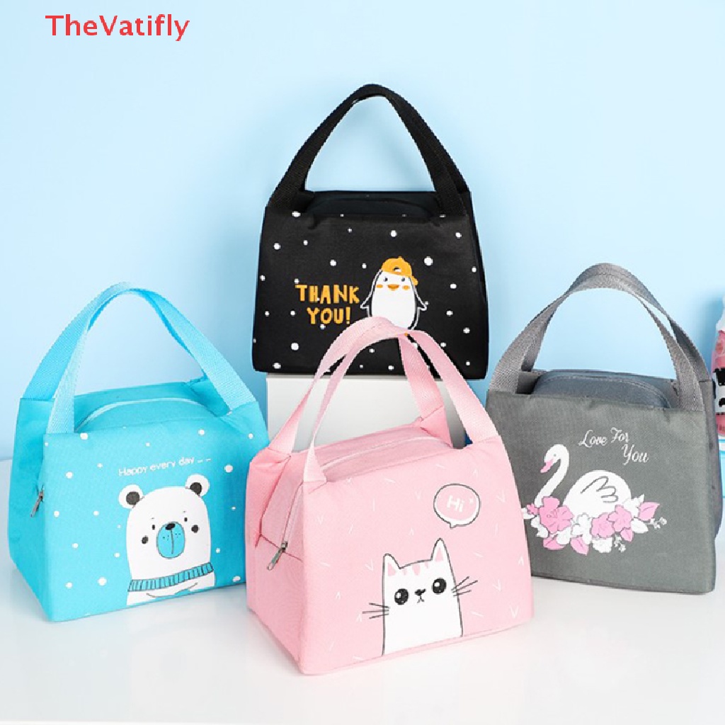 [Thevalifly] Túi Đựng Hộp Cơm Trưa Cách Nhiệt Họa Tiết Hoạt Hình Dễ Thương Dành Cho Phụ Nữ Và Trẻ Em