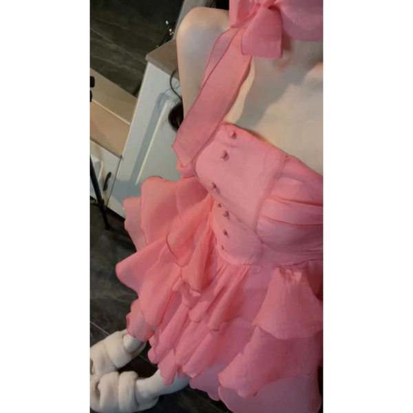 Set Đầm Tầng Hai Mảnh Thiết Kế Gợi Cảm Phong Cách Pháp Mới Cho Nữ