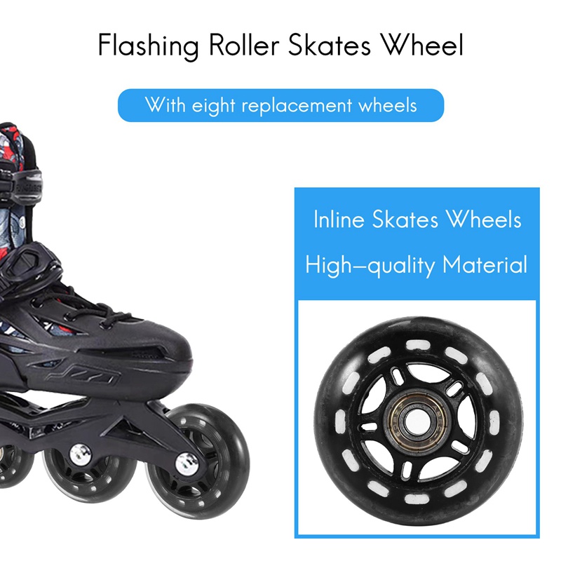8 gói Bánh xe trượt băng nội tuyến Bánh xe thay thế lưỡi lăn cho người mới bắt đầu với bánh xe vòng bi 70mm