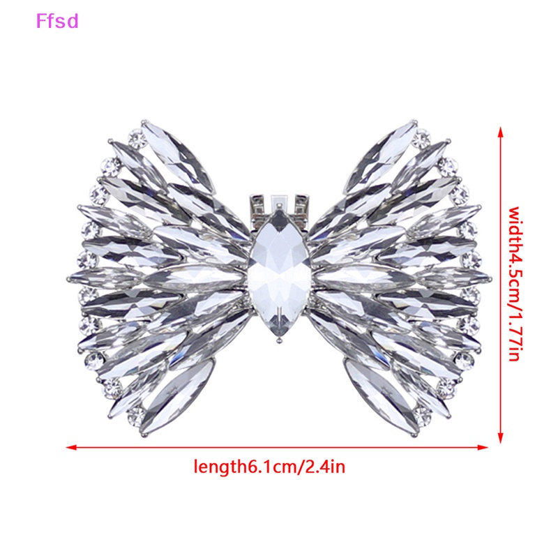 {Ffsd} Phụ Kiện Kẹp Giày Đính Đá Sáng Bóng Hình Nơ Dành Cho Nữ * Giảm Giá Hot