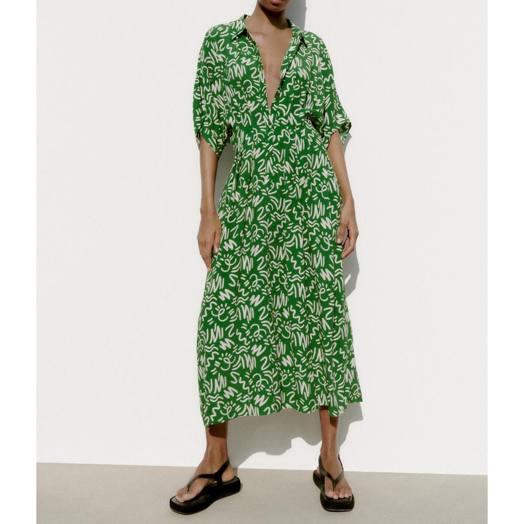 Đầm Zara Dáng Dài In Họa Tiết Phong Cách Âu Mỹ Thời Trang Xuân Hè Cho Nữ 2183048