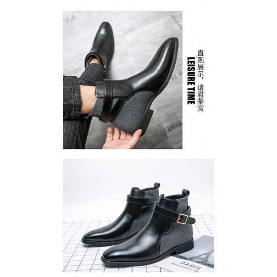 Giày Bốt Da Cổ Cao Thời Trang Cho Nam, Size 39-48