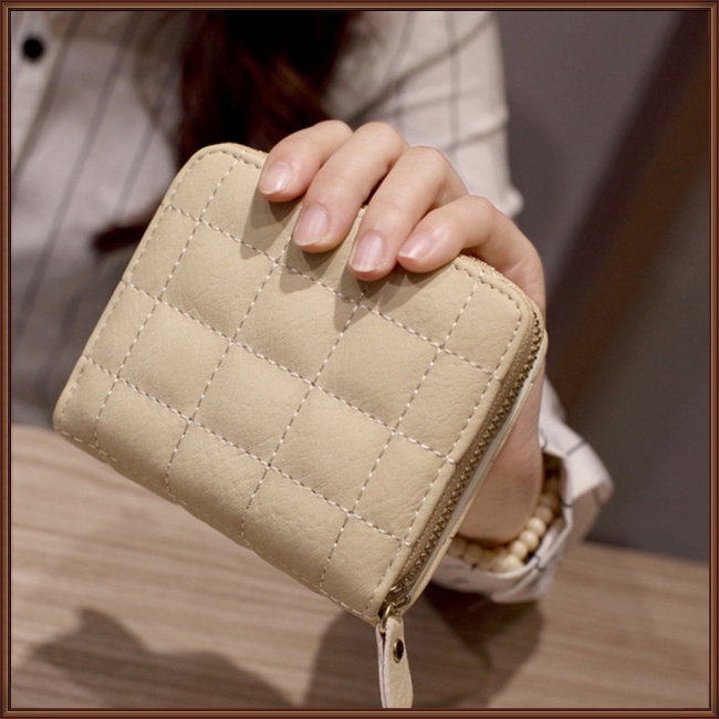 Jaz Ví Cầm Tay Mini Màu Trơn Có Khóa Kéo Cho Nữ