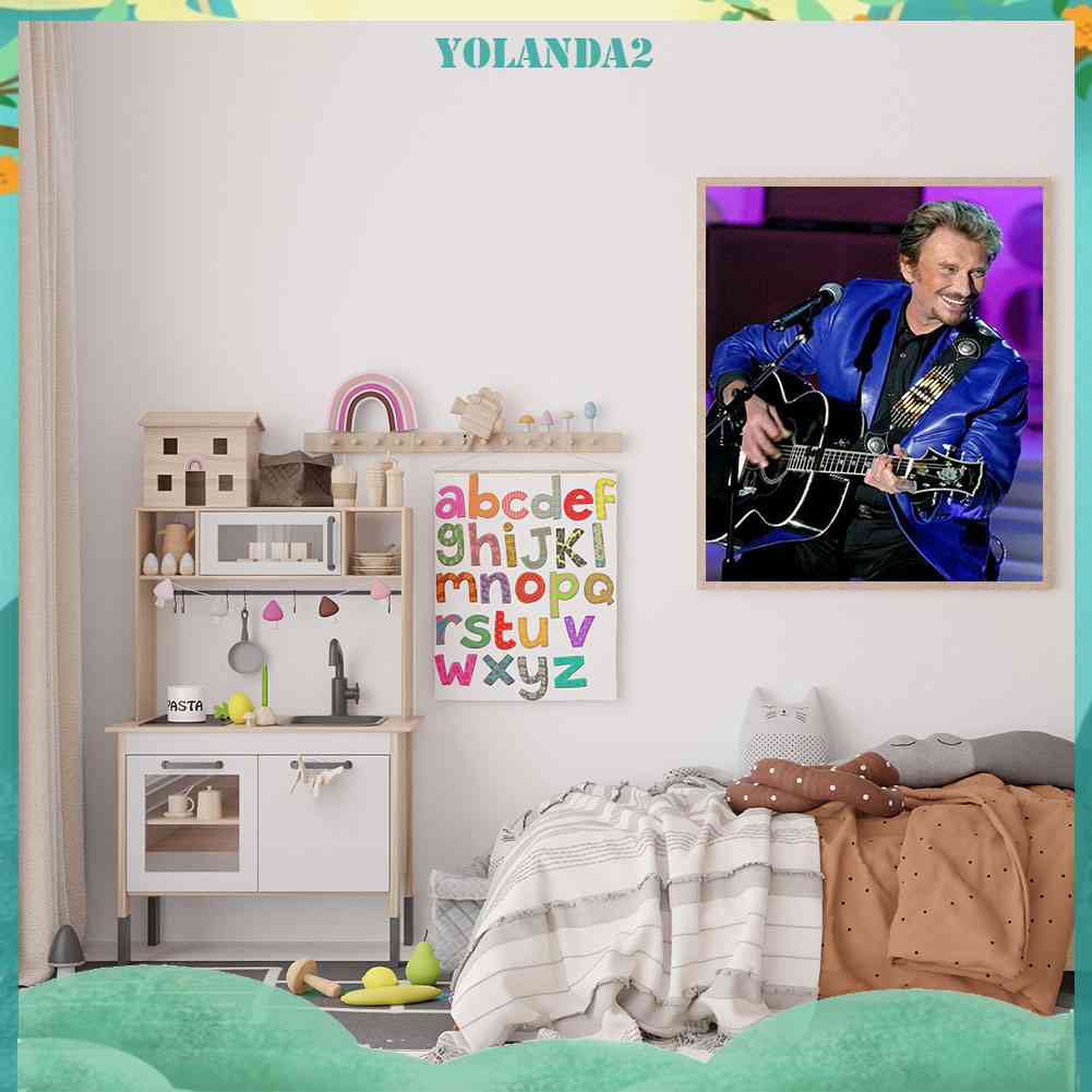 Tranh Đính Đá Kim Cương Toàn Bộ 5D DIY Hình Johnny Hallyday