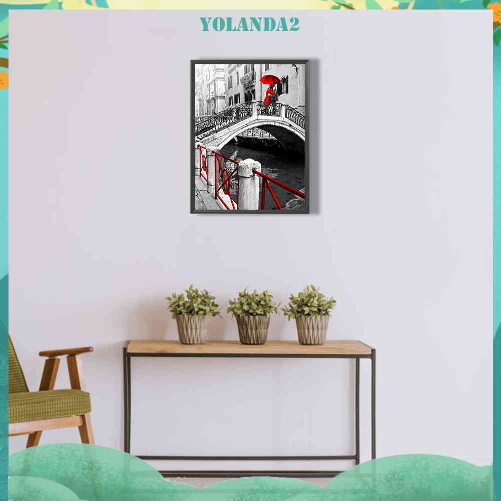 Tranh Đính Đá Kim Cương Toàn Bộ 5D DIY Hình Cây Cầu Tình Nhân Trang Trí Nhà Cửa