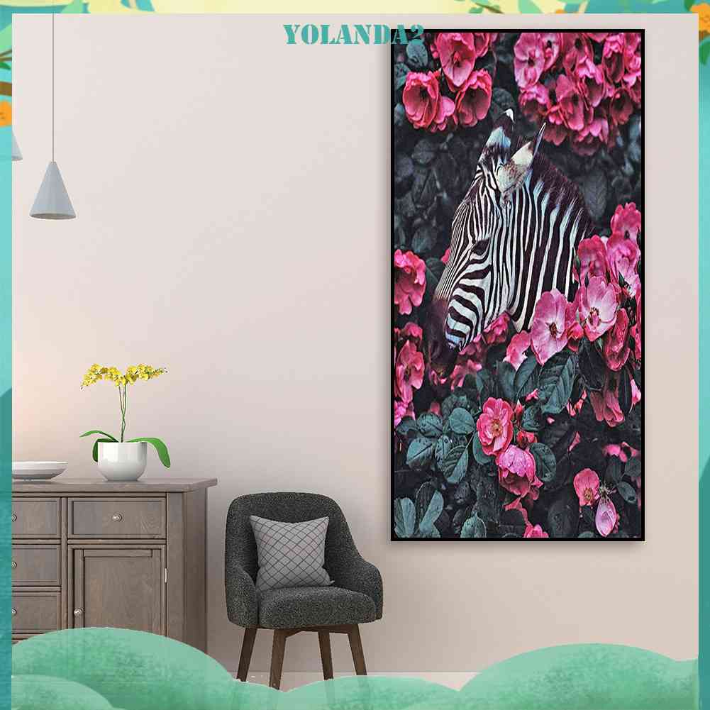 Tranh Đính Đá Kim Cương Toàn Bộ 5D DIY Hình Vẽ Ngựa Vằn