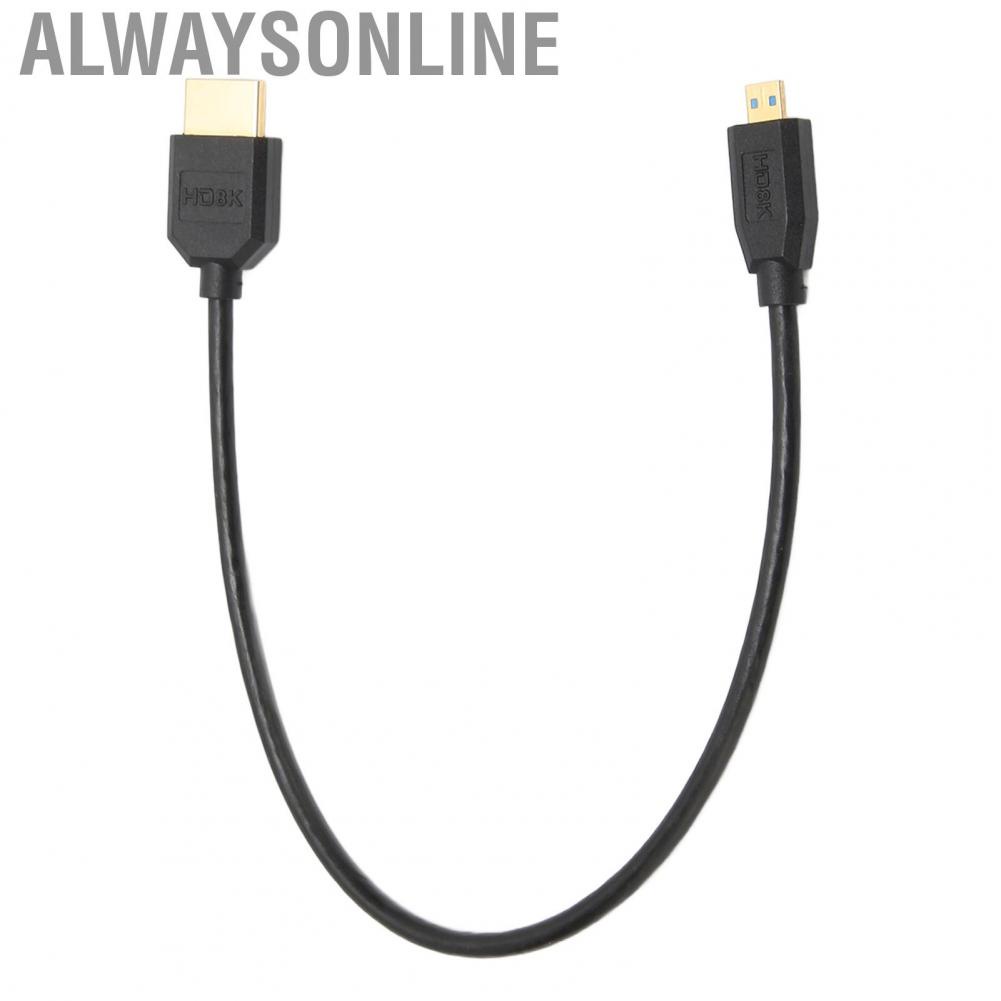 Alwaysonline Micro HD Multimedia Interface To Cord Cable 8K 60Hz for  Video Camera