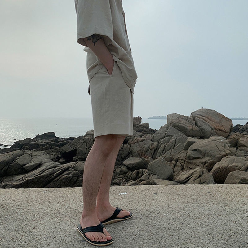 Áo Sơ Mi Cotton Lanh Ngắn Tay Dáng Rộng Thời Trang Mùa Hè Dành Cho Nam