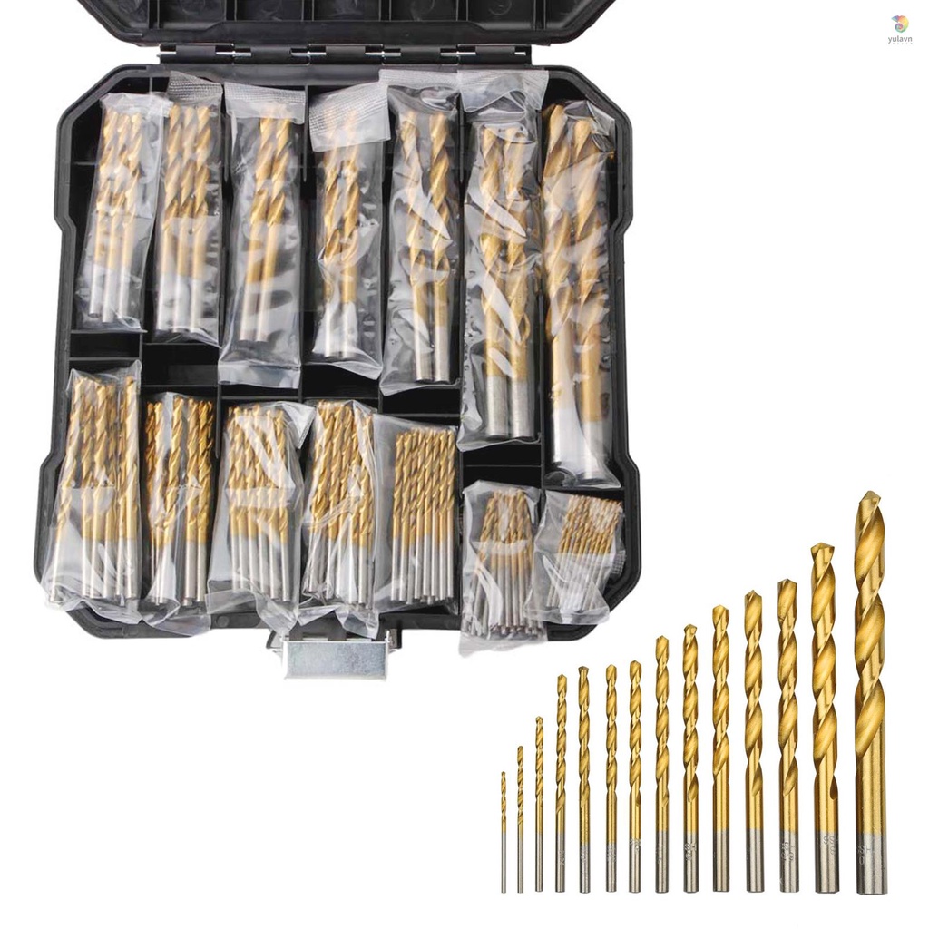 Bộ 99 Mũi Khoan Xoắn Tốc Độ Cao Bằng Thép Titan + Hợp Kim Đồng + Hộp Đựng Ốp