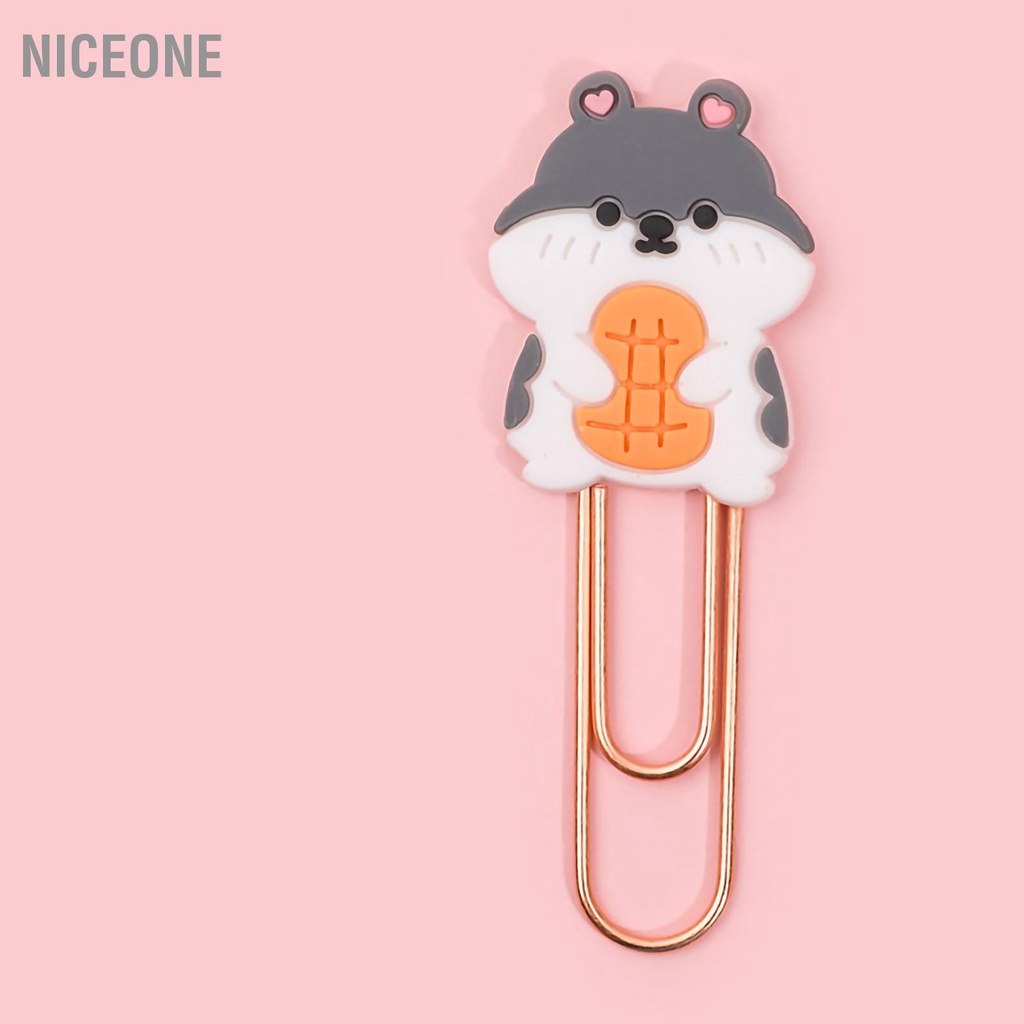 NiceOne  Kẹp đánh dấu trang Hoạt hình dễ thương Kim loại Cao su mềm Nhẹ văn phòng di động để phân