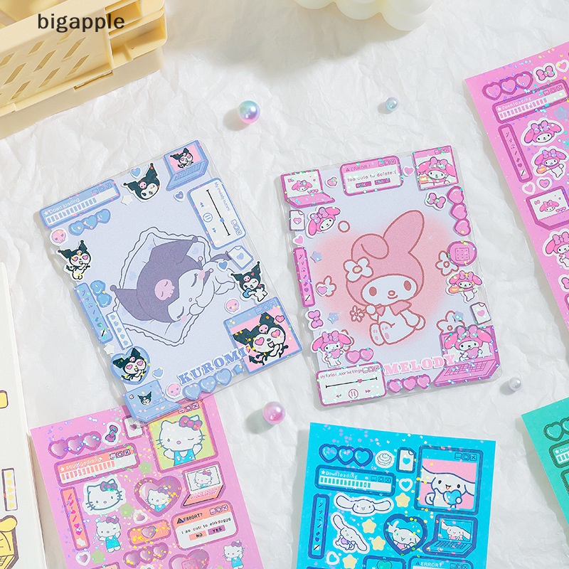 Bigapple Nhãn Dán Hình Hoạt Hình Sanrio Cinnamoroll Melody Girl Dễ Thương Lấp Lánh Trang Trí Kế Hoạch Thủ Công RDG