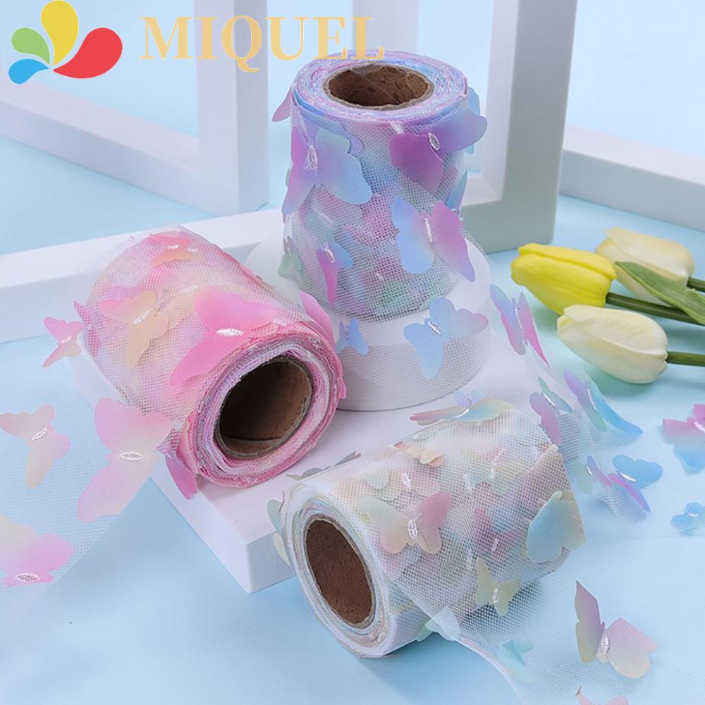 Cuộn Vải Tuyn Thêu Hình Bướm 10 yards / Cuộn DIY