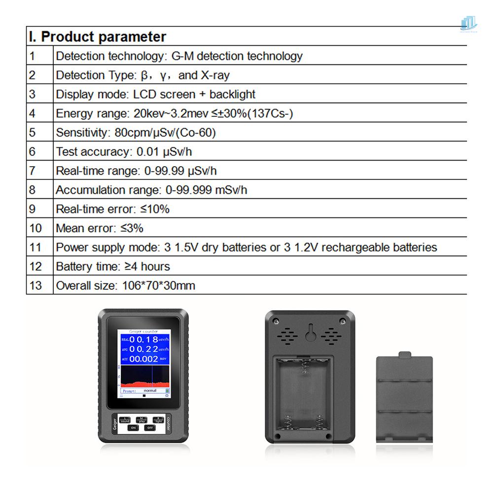 (s2mwvn) Máy Đếm Bức Xạ Hạt Nhân Cầm Tay Geiger X-Ray - rays - rays Khử Trùng Thời Gian Thực Thiết Thực Gia Dụng
