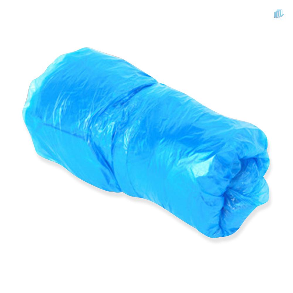 Bộ 100 Vỏ Bọc Giày Thông Minh Bằng Nhựa Dày Dặn Màu Xanh Dương Dùng Một Lần