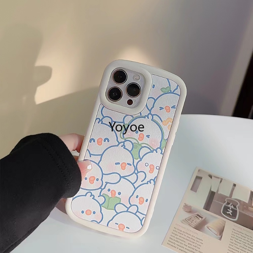 Ốp Điện Thoại Silicon Mềm Chống Sốc Họa Tiết Chú Vịt Hoạt Hình Bảo Vệ Ống Kính Máy Ảnh Cho iPhone 14 13 12 11 Pro Max Plus