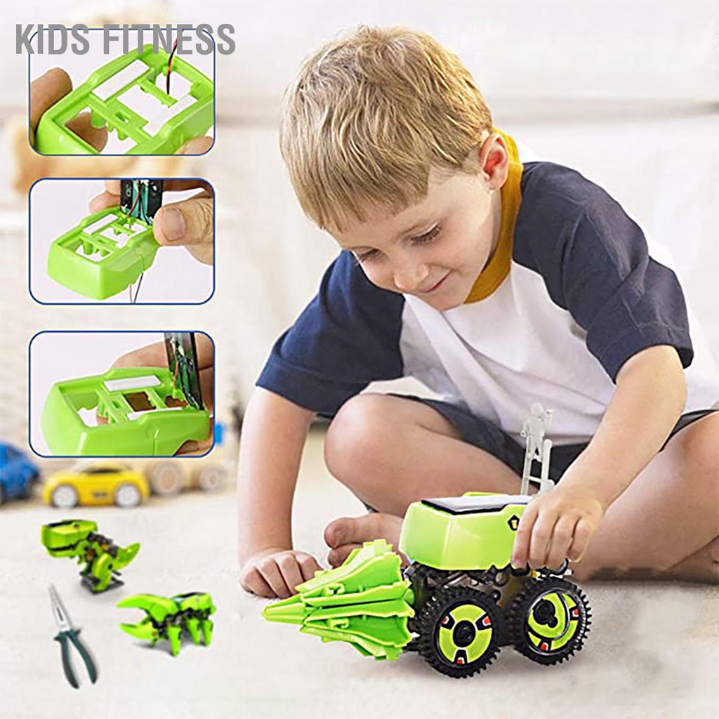 Kids Fitness Trẻ Em Đồ Chơi Khủng Long Lắp Ráp Giáo Dục Tương Tác Tự Làm Xây Dựng Năng Lượng Mặt Trời Cho Ngày Lễ Sinh Nhật Quà Tặng
